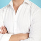 Indian Needle Men's Woven Design Casual Shirt - White | Swadesiicart
