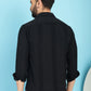 Indian Needle Men's Self Design Casual Shirt - Black | Swadesiicart