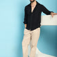 Indian Needle Men's Self Design Casual Shirt - Black | Swadesiicart