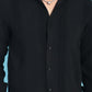Indian Needle Men's Self Design Casual Shirt - Black | Swadesiicart