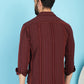 Indian Needle Men's Self Design Casual Shirt - Brown | Swadesiicart