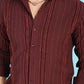 Indian Needle Men's Self Design Casual Shirt - Brown | Swadesiicart