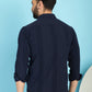 Indian Needle Men's Self Design Casual Shirt - Navy Blue | Swadesiicart