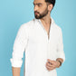 Indian Needle Men's Self Design Casual Shirt - White | Swadesiicart