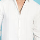 Indian Needle Men's Self Design Casual Shirt - White | Swadesiicart