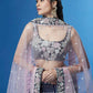 House of Panchhi Navy Blue Color Georgette Multi-Sequins Work Lehenga | Swadesiicart