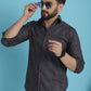 Indian Needle Men's Charcoal Grey Checked Casual Shirt | Swadesiicart