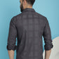 Indian Needle Men's Charcoal Grey Checked Casual Shirt | Swadesiicart
