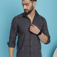 Indian Needle Men's Charcoal Grey Checked Casual Shirt | Swadesiicart