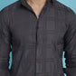 Indian Needle Men's Charcoal Grey Checked Casual Shirt | Swadesiicart