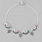 VOJ Set of 2 Silver Plated Multi Color Meenakari Anklet - Swadesiicart