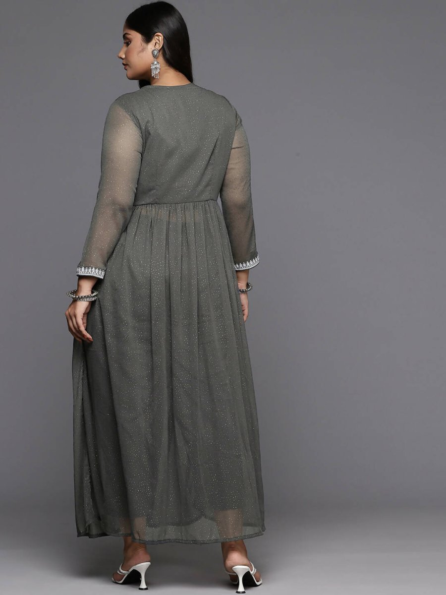 Ahalyaa Women's Traditional wear Kurta Set - Grey | Swadesiicart