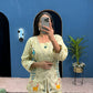 Teeya Creation Cream Color Shimmer Silk Embroidery Work Fully Stitched Co-Ord Set - Swadesiicart