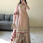 Teeya Creation Peach Color Faux Georgette Heavy Embroidery Work Pakistani Style Fully Stiched Palazo Set - Swadesiicart