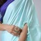 Teeya Creation Blue Color Japan Satin Silk Digital Print Ready To Wear Saree | Swadesiicart