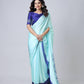 Teeya Creation Blue Color Japan Satin Silk Digital Print Ready To Wear Saree | Swadesiicart