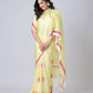 Teeya Creation Light Yellow Color Japan Satin Silk Digital Print Ready To Wear Saree | Swadesiicart