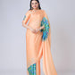 Teeya Creation Orange Color Japan Satin Silk Digital Print Ready To Wear Saree | Swadesiicart