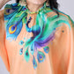 Teeya Creation Orange Color Japan Satin Silk Digital Print Ready To Wear Saree | Swadesiicart