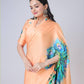 Teeya Creation Orange Color Japan Satin Silk Digital Print Ready To Wear Saree | Swadesiicart