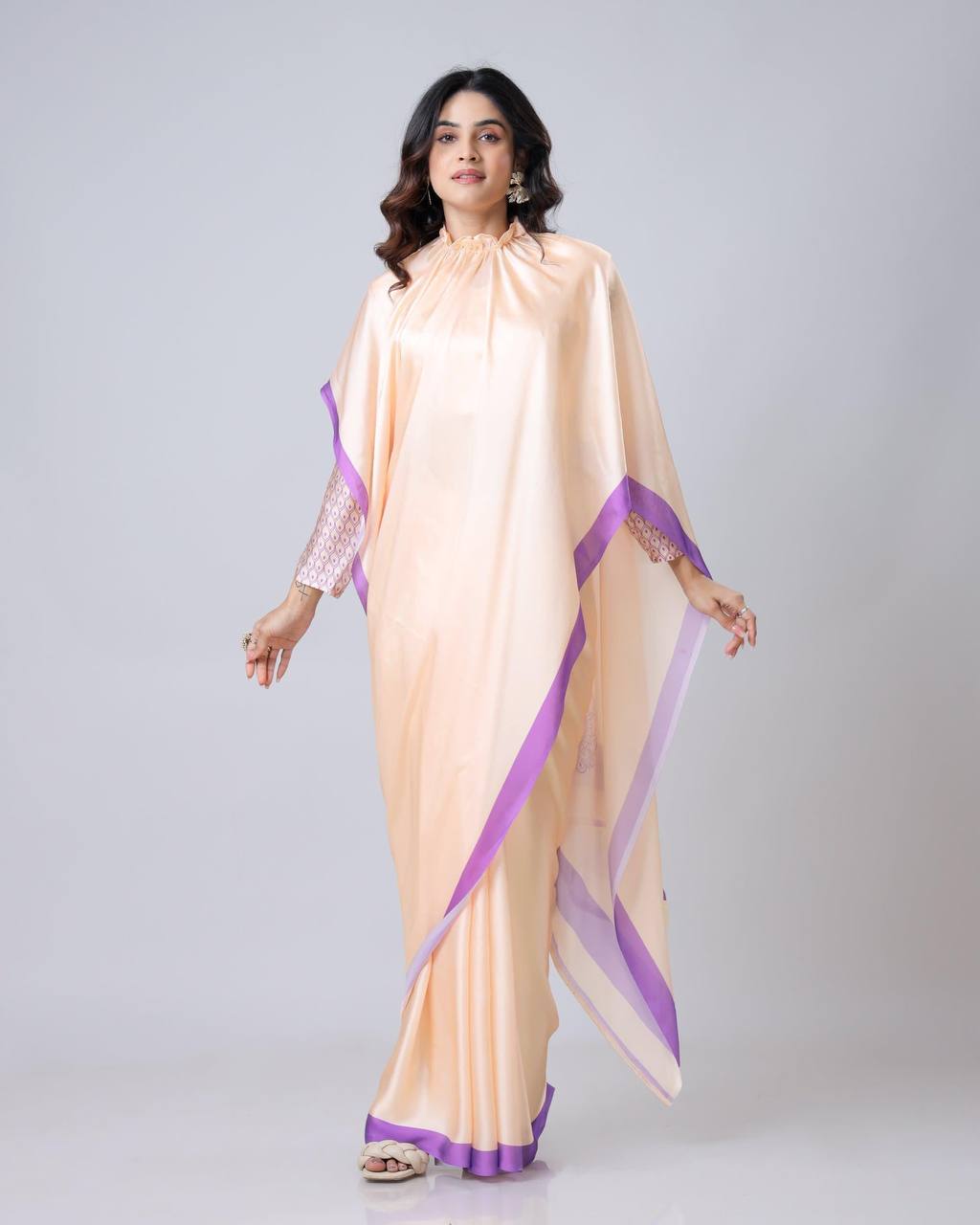 Teeya Creation each Color Japan Satin Silk Digital Print Ready To Wear Saree | Swadesiicart