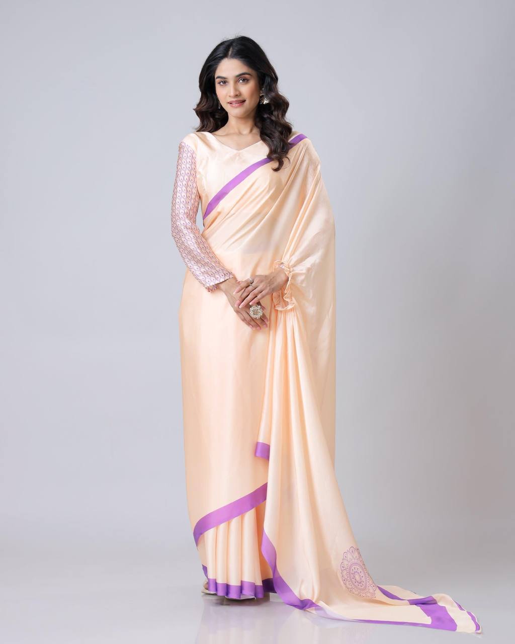 Teeya Creation each Color Japan Satin Silk Digital Print Ready To Wear Saree | Swadesiicart
