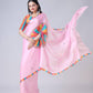 Teeya Creation Pink Color Japan Satin Silk Digital Print Ready To Wear Saree | Swadesiicart
