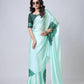 Teeya Creation Pista Color Japan Satin Silk Digital Print Ready To Wear Saree | Swadesiicart