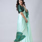 Teeya Creation Pista Color Japan Satin Silk Digital Print Ready To Wear Saree | Swadesiicart