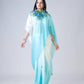 Teeya Creation Sky Color Japan Satin Silk Digital Print Ready To Wear Saree | Swadesiicart