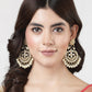 NVR Women's Gold-Polished Kundan Chandbali Earrings | Swadesiicart