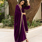 trueBrowns Wine Velvet Lace Shawl | Swadesiicart