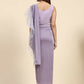 Light Purple Lycra Solid Ready to Wear Saree with stitched Blouse - Nita | Swadesiicart