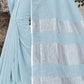 Shree Shyam Fashion Elegant Sky Blue Woven Linen Saree with Contrast Zari Border & Tassels - Soft & Breathable Party Wear