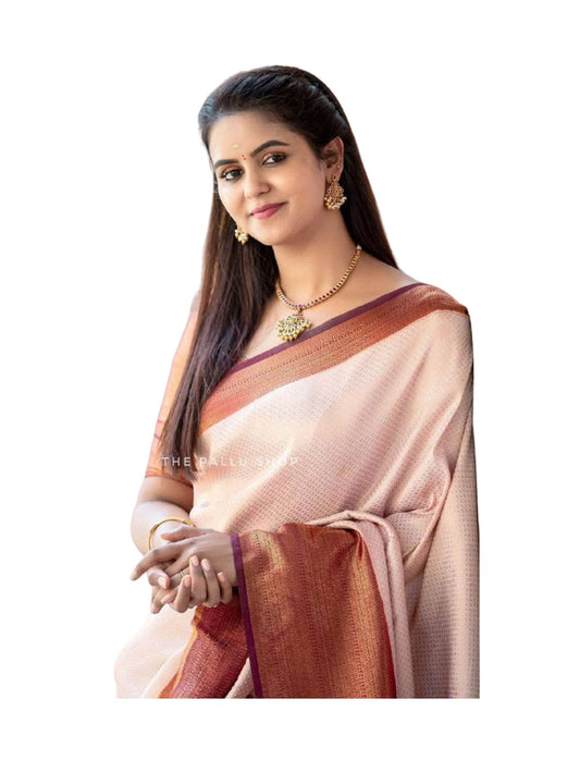 Vamika Weaving Banarasi Jacquard chiku Kanjivaram Saree | Swadesiicart