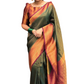 Vamika Weaving Banarasi Jacquard Green Kanjivaram Saree | Swadesiicart