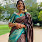 Vamika Weaving Banarasi Jacquard Purple Kanjivaram Saree | Swadesiicart