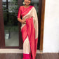 Vamika Weaving Banarasi Jacquard white Kanjivaram Saree | Swadesiicart