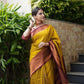 Vamika Weaving Banarasi Jacquard yellow Kanjivaram Saree | Swadesiicart
