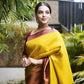 Vamika Weaving Banarasi Jacquard yellow Kanjivaram Saree | Swadesiicart