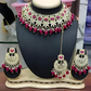 Jewel City Kundan Pearl Choker Necklace Set - Traditional Indian Jewelry with Earrings & Maang Tikka Rani Color | Swadesiicart