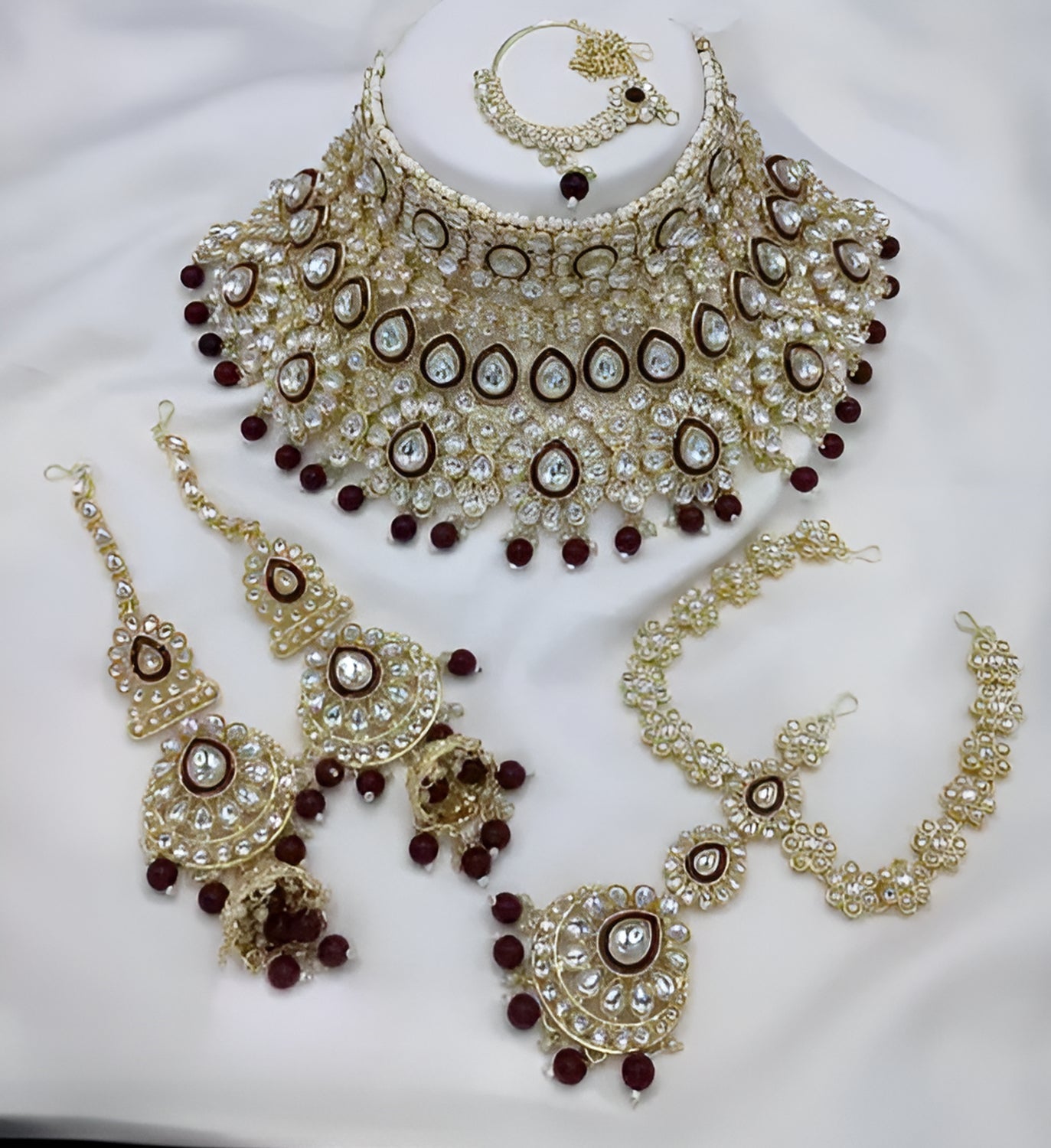 Jewel City Traditional Kundan Bridal Jewelry for Women Handcrafted Necklace with Earrings, Maang Tikka, Indian Wedding Jewellery Set | Swadesiicart
