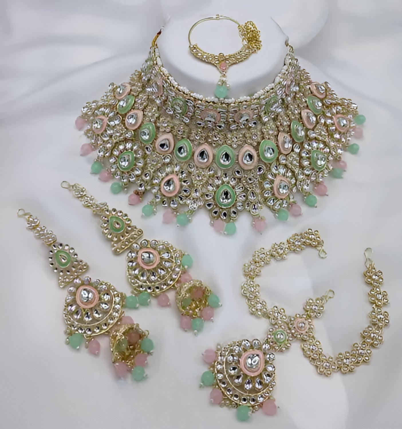 Jewel City Traditional Kundan Bridal Jewelry for Women Handcrafted Necklace with Earrings, Maang Tikka, Indian Wedding Jewellery Set | Swadesiicart