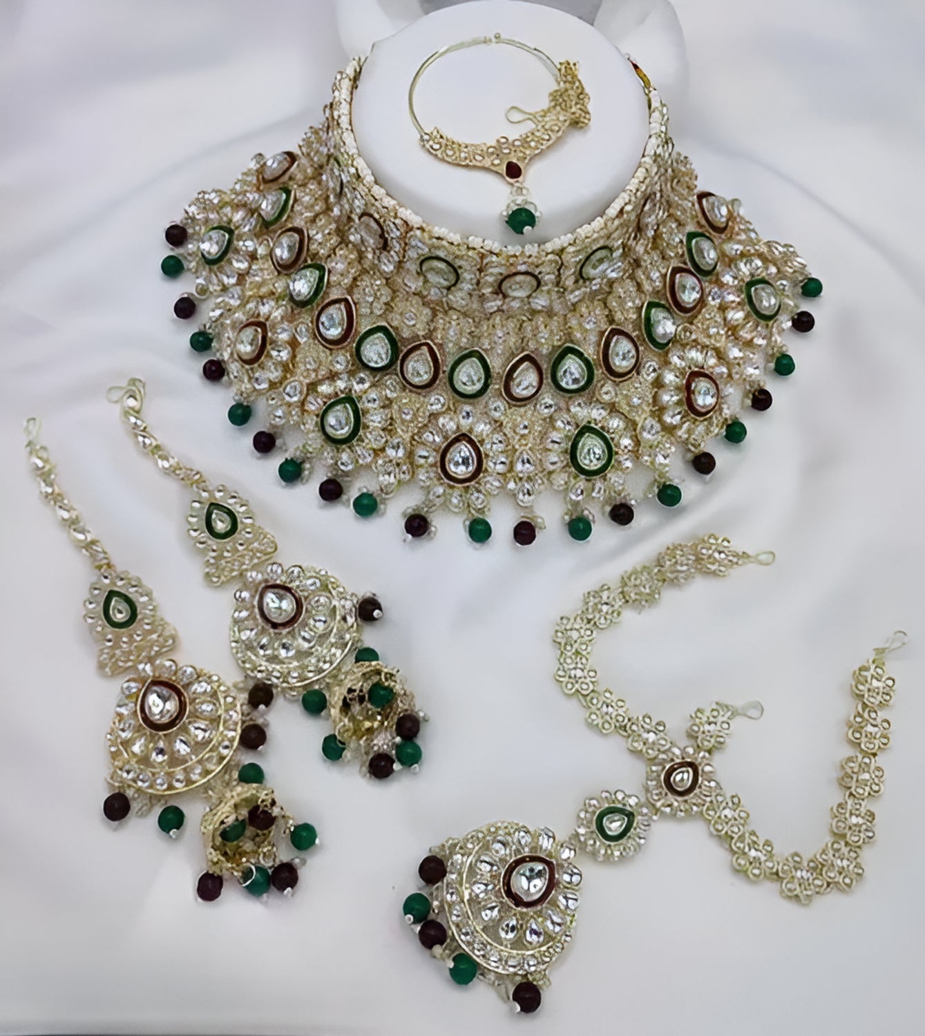 Jewel City Traditional Kundan Bridal Jewelry for Women Handcrafted Necklace with Earrings, Maang Tikka, Indian Wedding Jewellery Set | Swadesiicart