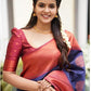 Vamika Weaving Banarasi Jacquard navy Kanjivaram Saree | Swadesiicart