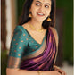 Vamika Weaving Banarasi Jacquard Purple Kanjivaram Saree | Swadesiicart