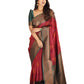 Vamika Weaving Banarasi Jacquard red Kanjivaram Saree | Swadesiicart