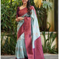 Vamika Weaving Banarasi Jacquard sky blue Kanjivaram Saree | Swadesiicart