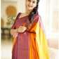 Vamika Weaving Banarasi Jacquard yellow Kanjivaram Saree | Swadesiicart