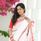 Beatitude White Cotton Handloom Saree